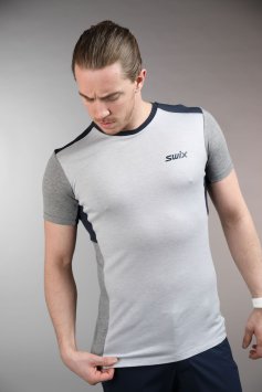 Футболка SWIX Motion Tech Wool муж. серый/синий 40991/75107