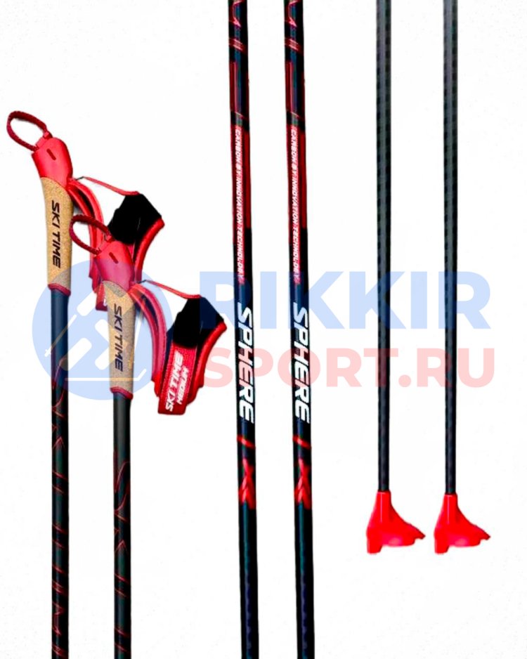 ЛЫЖНЫЕ ПАЛКИ SKI TIME SPHERE HM Black/Red купить в СПб