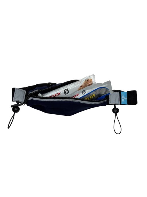 Поясная сумка FOXO3 марафон (держатели для номера и 4 гелей) синяя