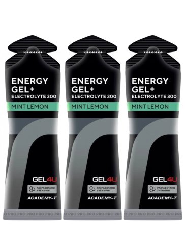 Гели энергетические углеводные с электролитами GEL4U 3 шт по 60мл (Лимон-Мята)