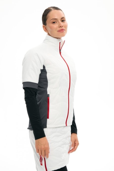 Жилет утепленный Bivium Рэйс жен. белый_графитовый