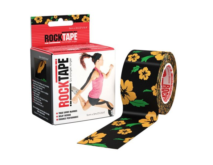 тейп-лента RockTape Design, 5см х 5м, черный с желтыми цветами (LOCALS ONLY) RCT100-LCKO-OS в Твери