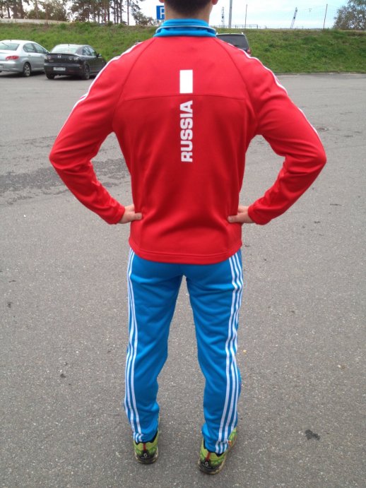 Костюм разминочный РОССИЯ красн. с гол. воротом