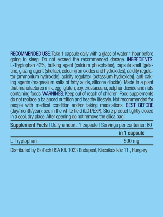 Л-Триптофан / L-Tryptophan BioTech 60 капс. в Твери