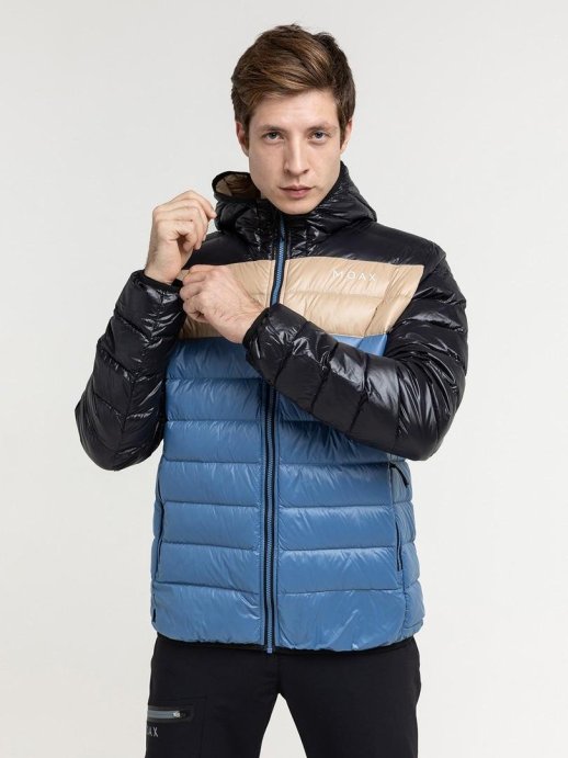 Куртка пуховая MOAX Igora light муж. MX2341/10020 чёрный/голубой
