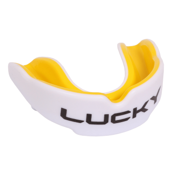 Защита рта (капа) детская FLAMMA - Lucky YELLOW с футляром (резина, гель, Белый/желтый)