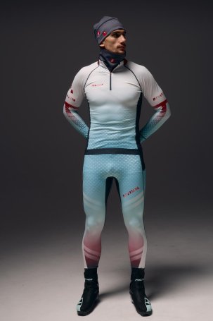 Костюм гоночный утепленный Bivium Энергия 2.0 муж. белый_красный_синий