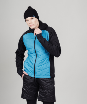 Куртка Nordski Hybrid Hood Black/Light Blue NSM850179