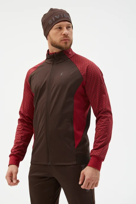 Куртка разминочная Bivium &quot;Баланс 2.0&quot; муж. бордовый_кофейный