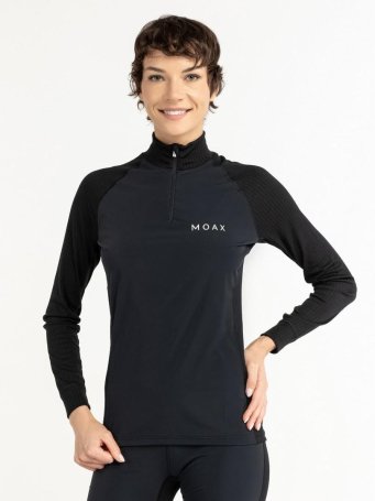 Термофутболка Moax Race Wind LS с воротн. жен. MX114050/10000 черный