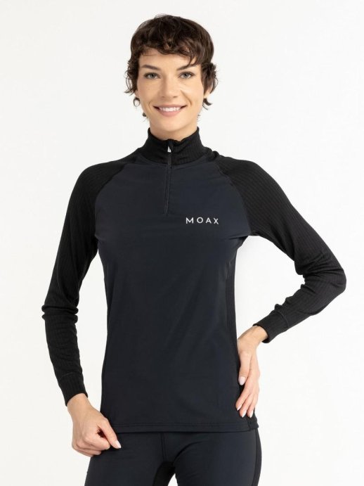 Термофутболка Moax Race Wind LS с воротн. жен. MX114050/10000 черный