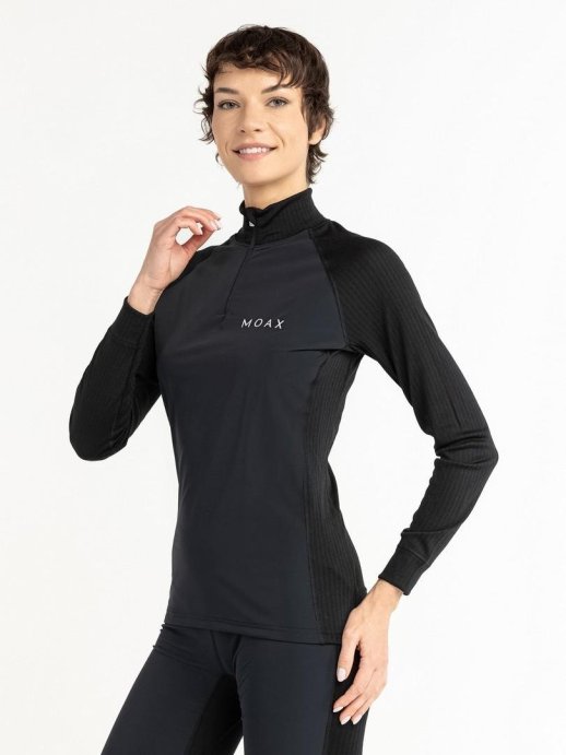 Термофутболка Moax Race Wind LS с воротн. жен. MX114050/10000 черный