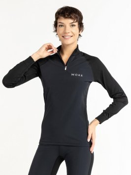 Термофутболка Moax Race Wind LS с воротн. жен. MX114050/10000 черный