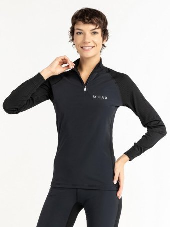 Термофутболка Moax Race Wind LS с воротн. жен. MX114050/10000 черный