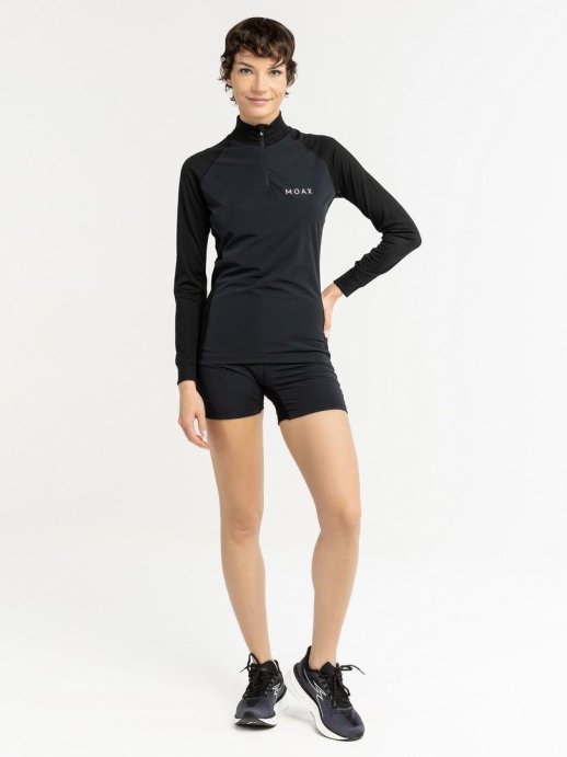 Термофутболка Moax Race Wind LS с воротн. жен. MX114050/10000 черный