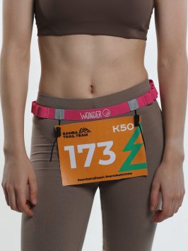 Пояс-держатель для номера и гелей Wonder Trail розовый