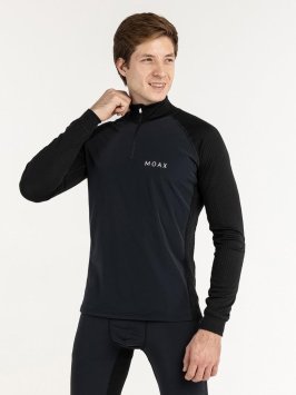 Термофутболка Moax Race Wind LS с воротн. муж. MX114051/10000 черный