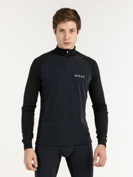 Термофутболка Moax Race Wind LS с воротн. муж. MX114051/10000 черный