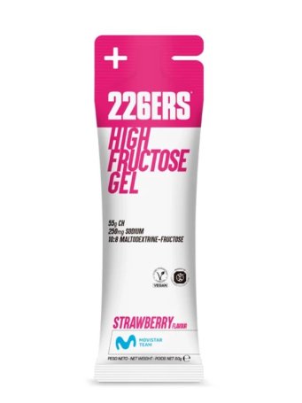 Высокоэнергетический гель с фруктозой, 226ERS, 55гр углеводов, 80гр (Клубника)