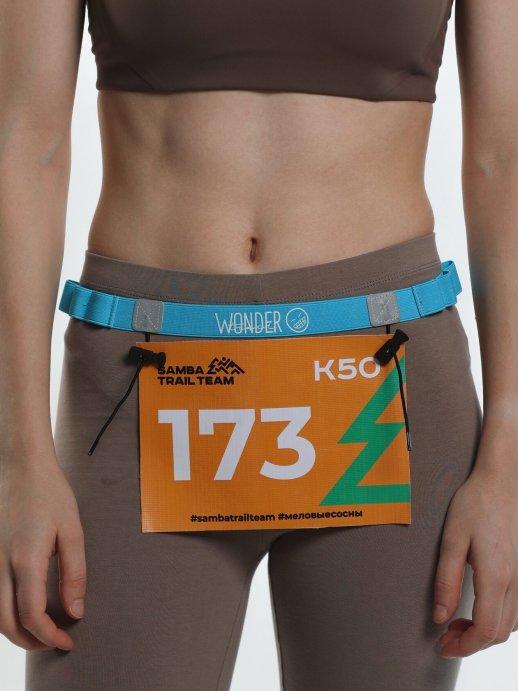 Пояс-держатель для номера и гелей Wonder Trail синий в Екатеринбурге