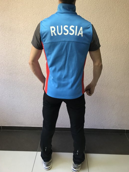 Жилет Россия голубой