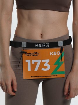 Пояс-держатель для номера и гелей WonderTrail чёрный