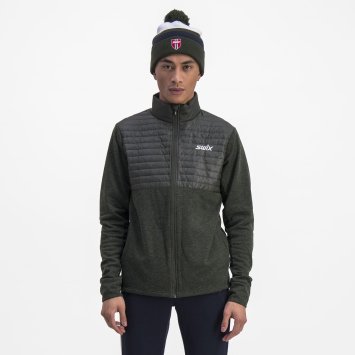 Куртка SWIX Blizzard Hybrid на молнии муж. темно-оливковый 15261/48000