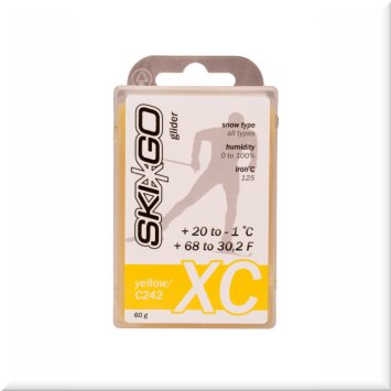 Парафин SKIGO XC Glider Yellow (для всех типов снега) +20°С/-1°С 60 г.