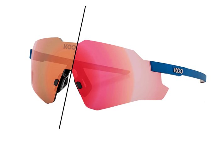 Очки солнцезащитные KOO NEBULA (синие матовые / розовые зеркальные фотохромные)