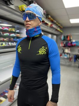 Гоночный костюм KV+ LAHTI 2 pieces suit black\blue 21V118.12