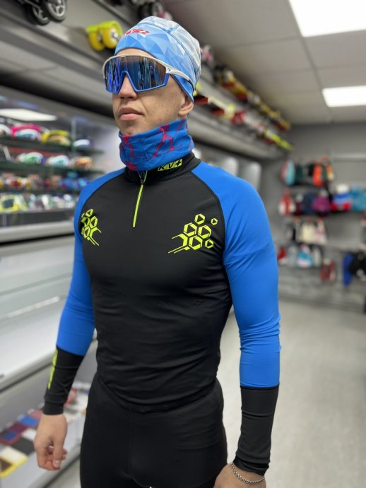 Гоночный костюм KV+ LAHTI 2 pieces suit black\blue 21V118.12