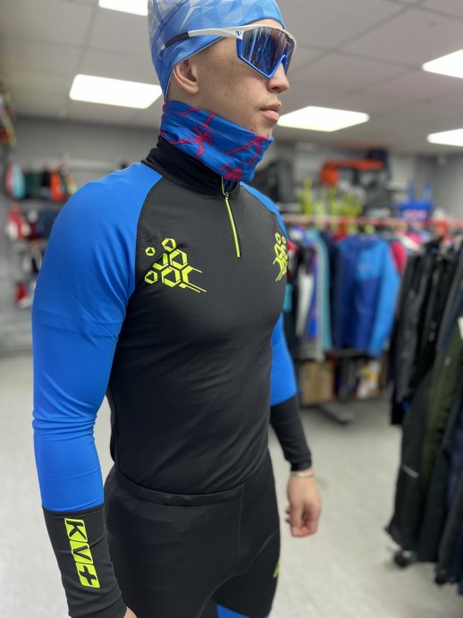 Гоночный костюм KV+ LAHTI 2 pieces suit black\blue 21V118.12
