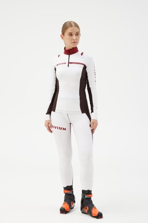 Костюм гоночный Bivium д/жен. "Энергия 2.0" белый_бордовый