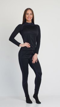 Комплект термобелья с ветрозащитой Nordski Active WS Black  NSW 452100 женский
