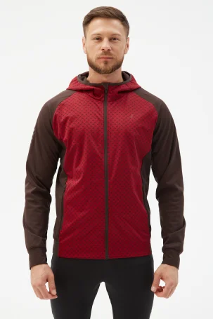 Куртка разминочная Bivium "СноуРан" муж. бордовый_кофейный