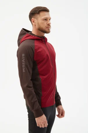 Куртка разминочная Bivium "СноуРан" муж. бордовый_кофейный