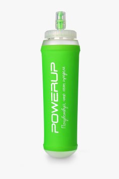 Гибкая бутылка с пластиковым дном POWERUP, 500 мл, зеленая