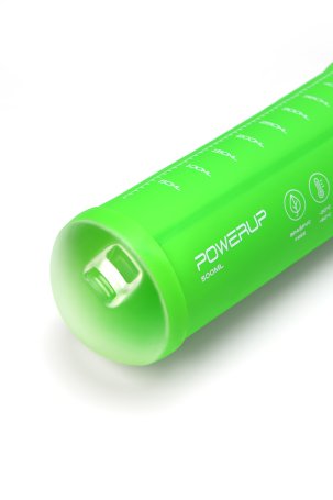 Гибкая бутылка с пластиковым дном POWERUP, 500 мл, зеленая