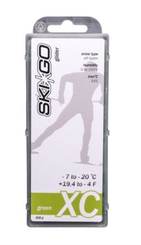 Парафин SKIGO XC Glider Green (для всех типов снега) -7/-20 200 гр.
