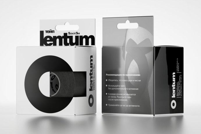 Lentum Кинезиотейп, 5см х 5м, черный LNT-55-BLCK-R в Твери