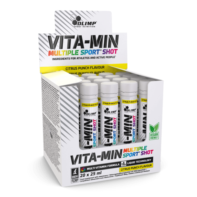 Витамины жидкие VITA-MIN Multiple sport Shot OLIMP 25 мл. (Цитрусовый пунш)