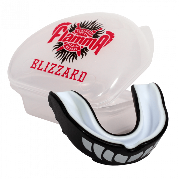 Защита рта (капа) FLAMMA BLIZZARD MONSTER с футляром черный/белый