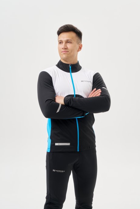 Тренировочная куртка Nordski Pro 2.0 White/Black/Light Blue NSM609390