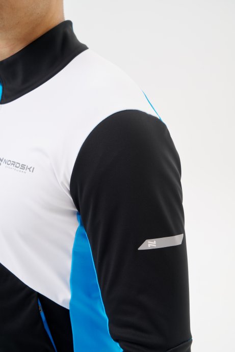 Тренировочная куртка Nordski Pro 2.0 White/Black/Light Blue NSM609390