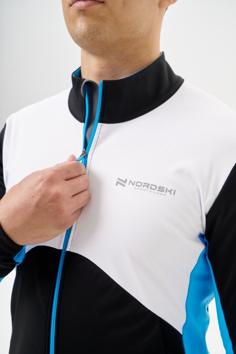 Тренировочная куртка Nordski Pro 2.0 White/Black/Light Blue NSM609390