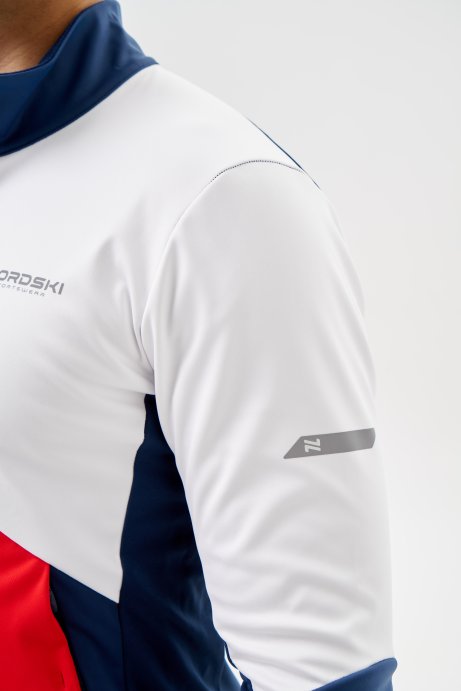 Тренировочная куртка Nordski Pro 2.0 White/Red/Blue NSM609391
