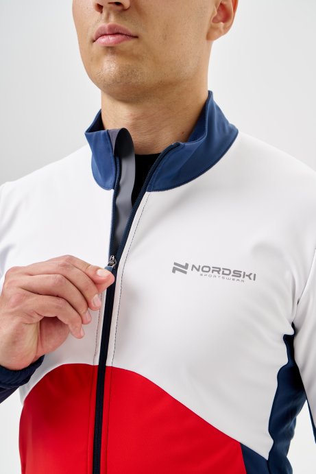 Тренировочная куртка Nordski Pro 2.0 White/Red/Blue NSM609391