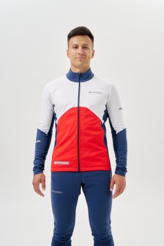 Тренировочная куртка Nordski Pro 2.0 White/Red/Blue NSM609391