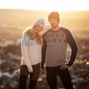 Свитер ULVANG Rav Kiby с кругл. вырезом муж. 77411/69608 синий/сер.меланж