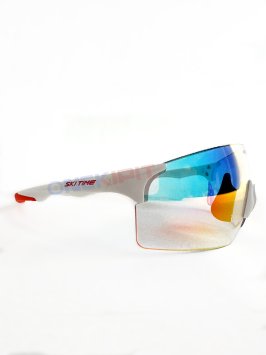 Очки SKI TIME RACE White, линза Dark Red